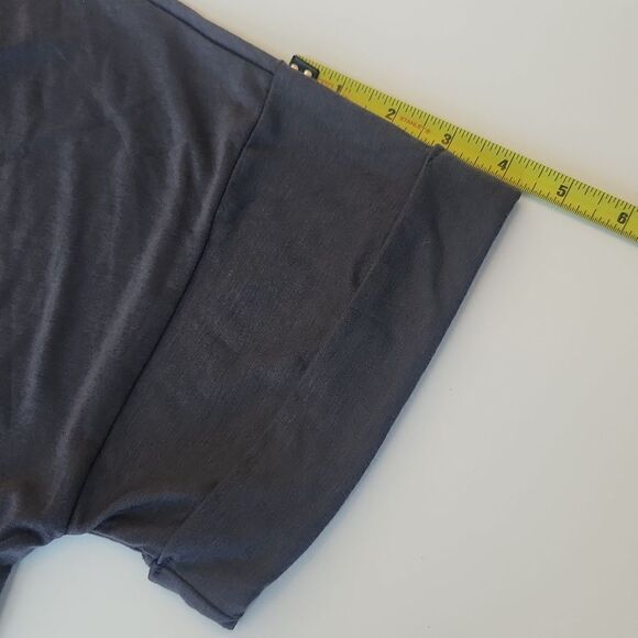 MIHOLL GraV-Neck Short Sleeve Shirts Casual Loose fit comfy Tee T-Shirt - Picture 7 of 8